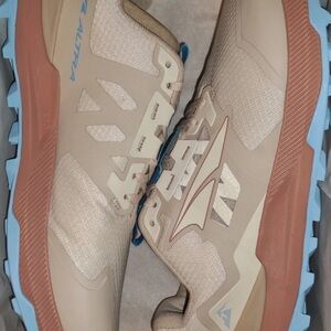 Altra Tan and Light Blue Trail Shoes